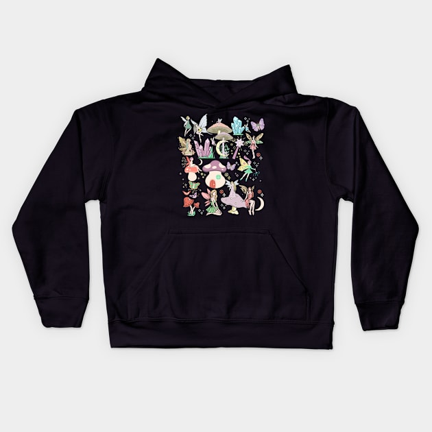 Fairycore Aesthetic Fairy Cottagecore Fairies Kids Hoodie by Alex21